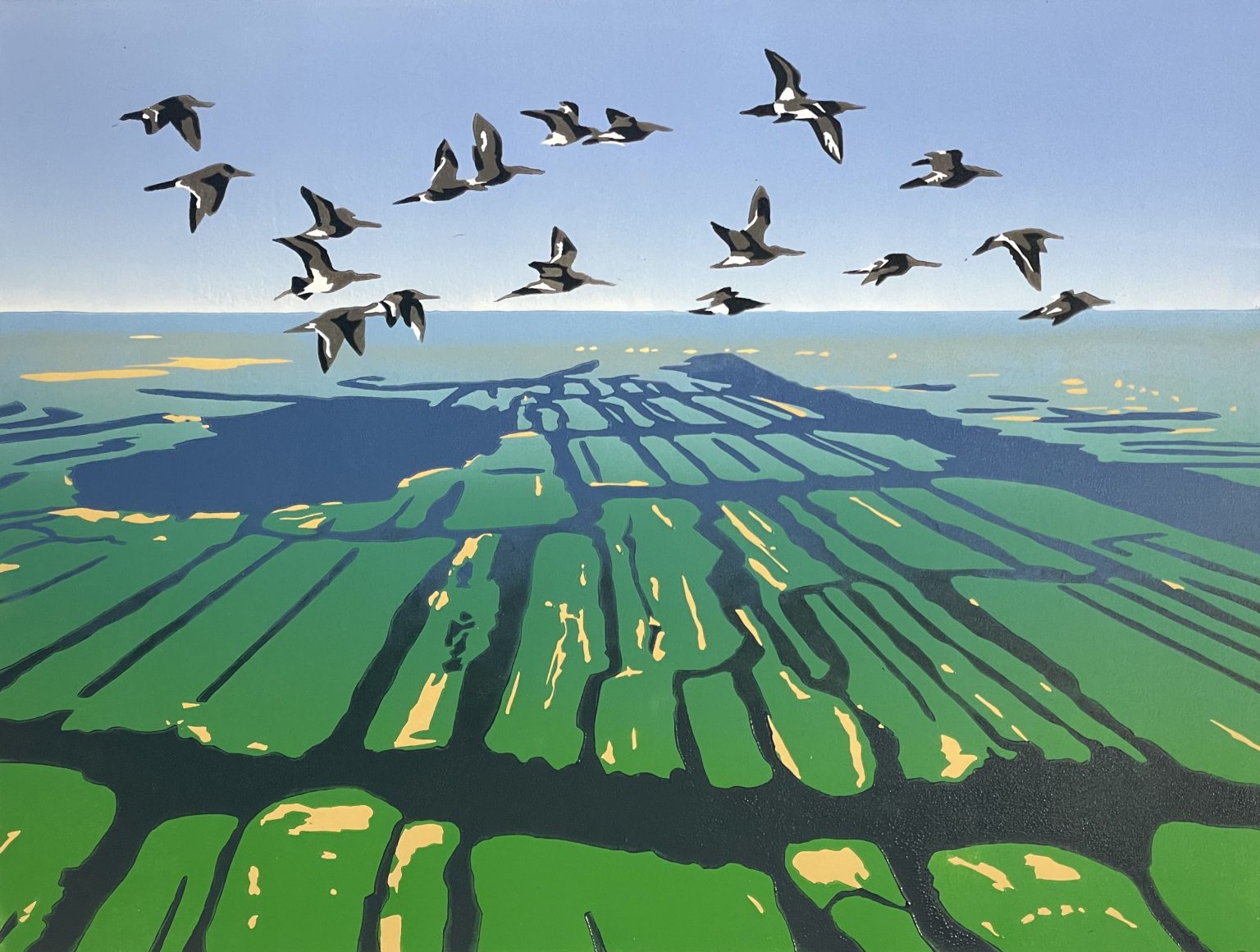 Linoleumsnede van Kees Versteeg